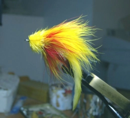 Yellow & Red deer head marabou Yellow & Red deer head marabou