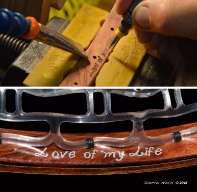 Carving a client's inscription Carving a client's inscription