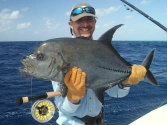 A black Trevally caught during "down time" A black Trevally caught during "down time"
