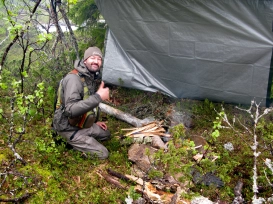 The tarp up The tarp up