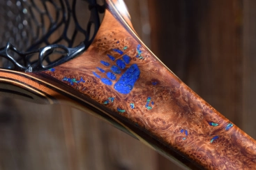 Requested inlay of an azurite bear paw Requested inlay of an azurite bear paw