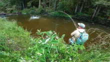 Video thumb for Blind Fishing Flooded Creek For Big Trout!